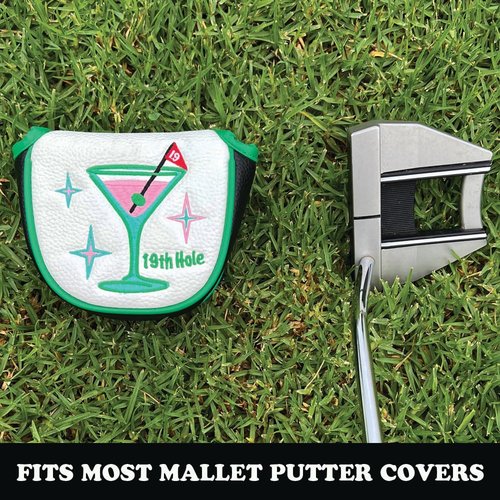 Giggle Golf 19th Hole Golf Headcovers – Funny Cocktail Driver & Fairway Covers & 3-Pack Set – Premium PU Leather, Fits Most Golf Clubs, Great Gift for Women & Men (for Mallet)