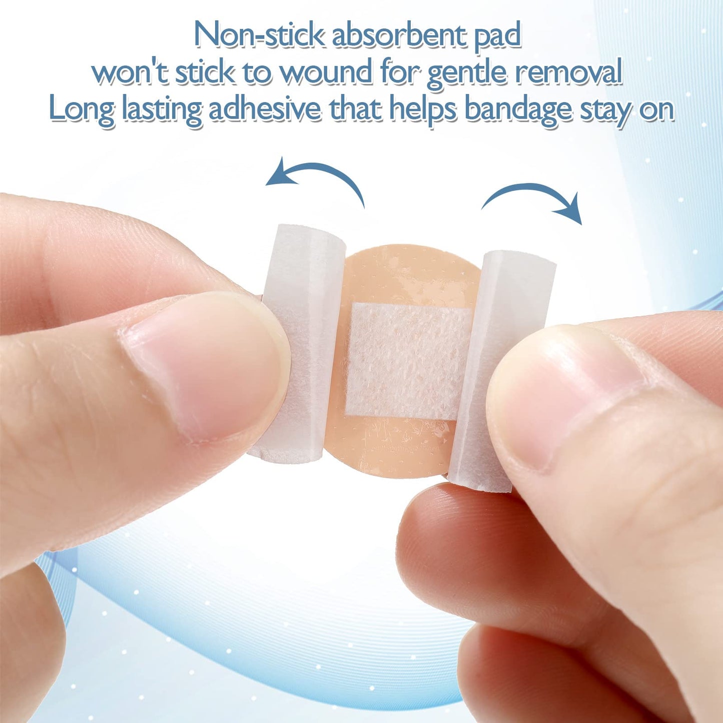 Sosation 400 Pcs Adhesive Spot Bandage Flex Fabric Adhesive Bandages 0.87 Inch Diameter Round Swathe with Non Stick Pad