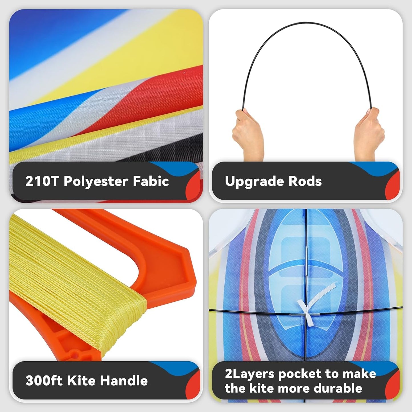 SGftre Kite - Easy to Fly Airplane Kite for Kids Ages 4-8 | Red Fighter Plane for Outdoor Fun