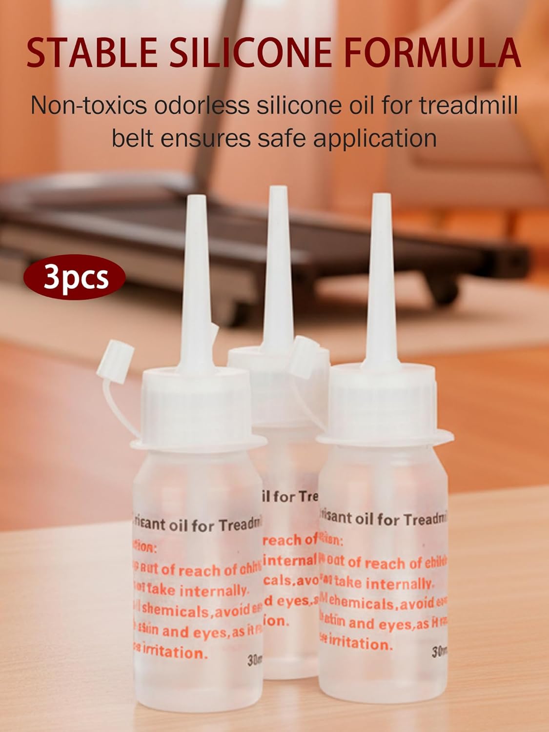 Skiennix Silicone Treadmill Belt Lubricant - 3 x 30ml for Smooth Home Walking Pad & Desk Treadmills