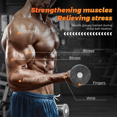 BeSokar Gyroball Loop Black Case Wrist Trainer Ball Auto Start 5 Level Resistance/Light Control Gyroscopic Forearm Trainer for Strengthening Arms Fingers Wrist