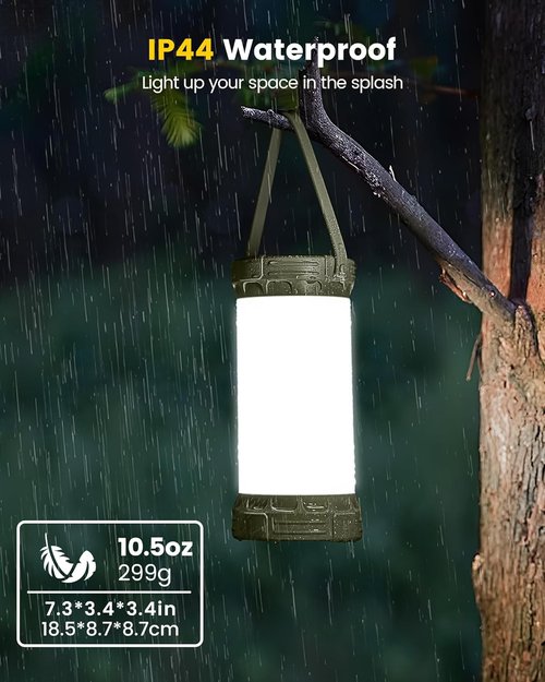 Glocusent Ultra Bright Camping Lantern - 135 LED, 5000mAh Rechargeable, 3 Colors & 5 Brightness Levels | 200H Runtime