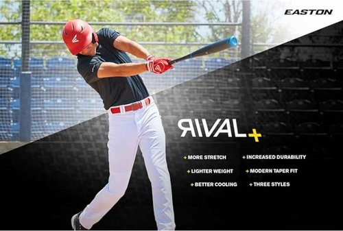 Easton Rival+ Baseball Pants - Full Length Semi-Relaxed Fit for Men | Available in Multiple Colors