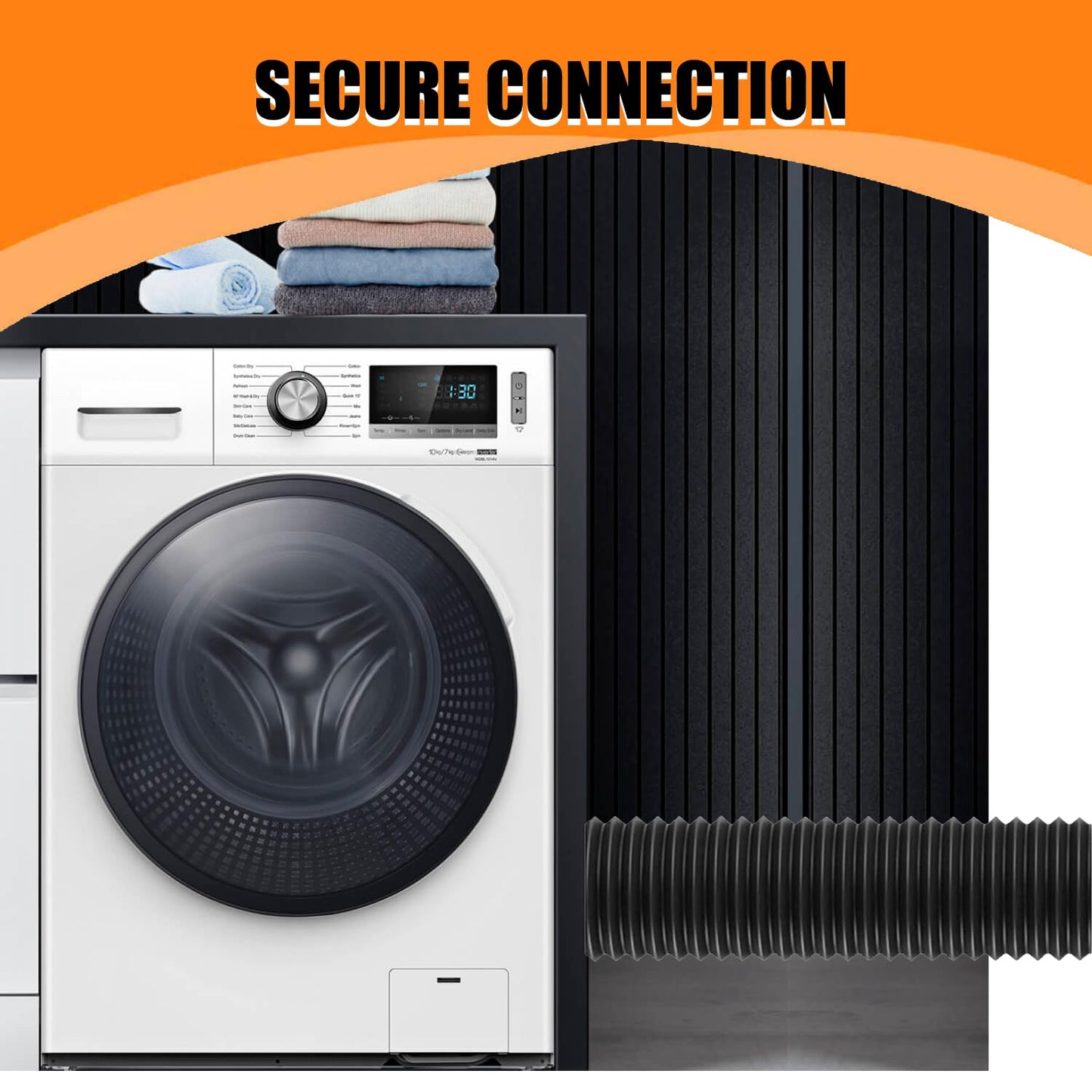 Dryer Vent Hose - 4 inch Flexible Duct, 5ft Long, Heavy-Duty Four-Layer Protection - Ideal for Heating, Cooling, Ventilation - Includes 2 Pack Clamps (4 inch 5 Feet)