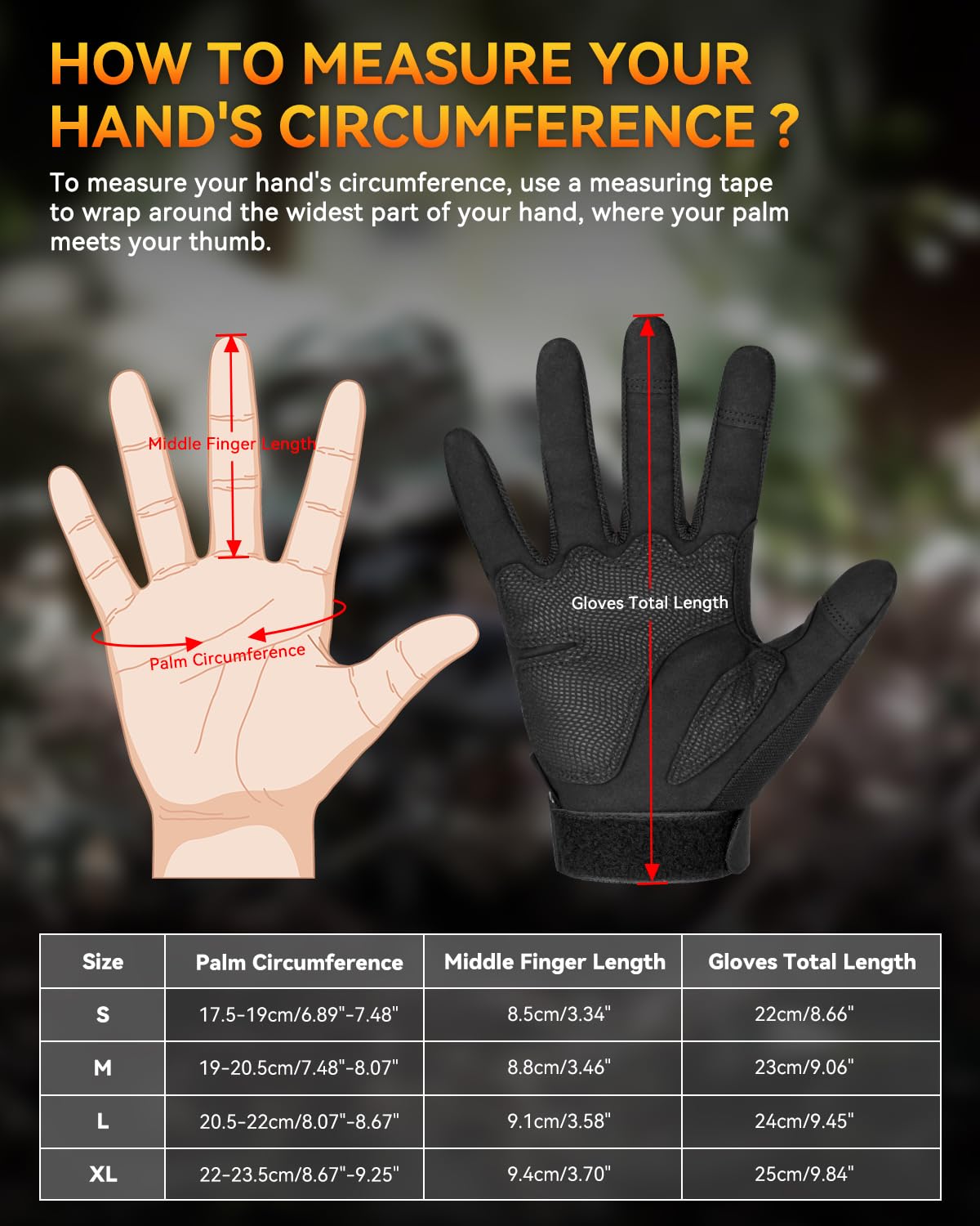 Tactical Gloves for Men and Women, Motorcycle Gloves Black Touchscreen with Hard Shell for Airsoft, Paintball, Motocross, Hunting, Shooting, Camping, ATV Riding, Outdoor Sports, Work (Black, Medium)