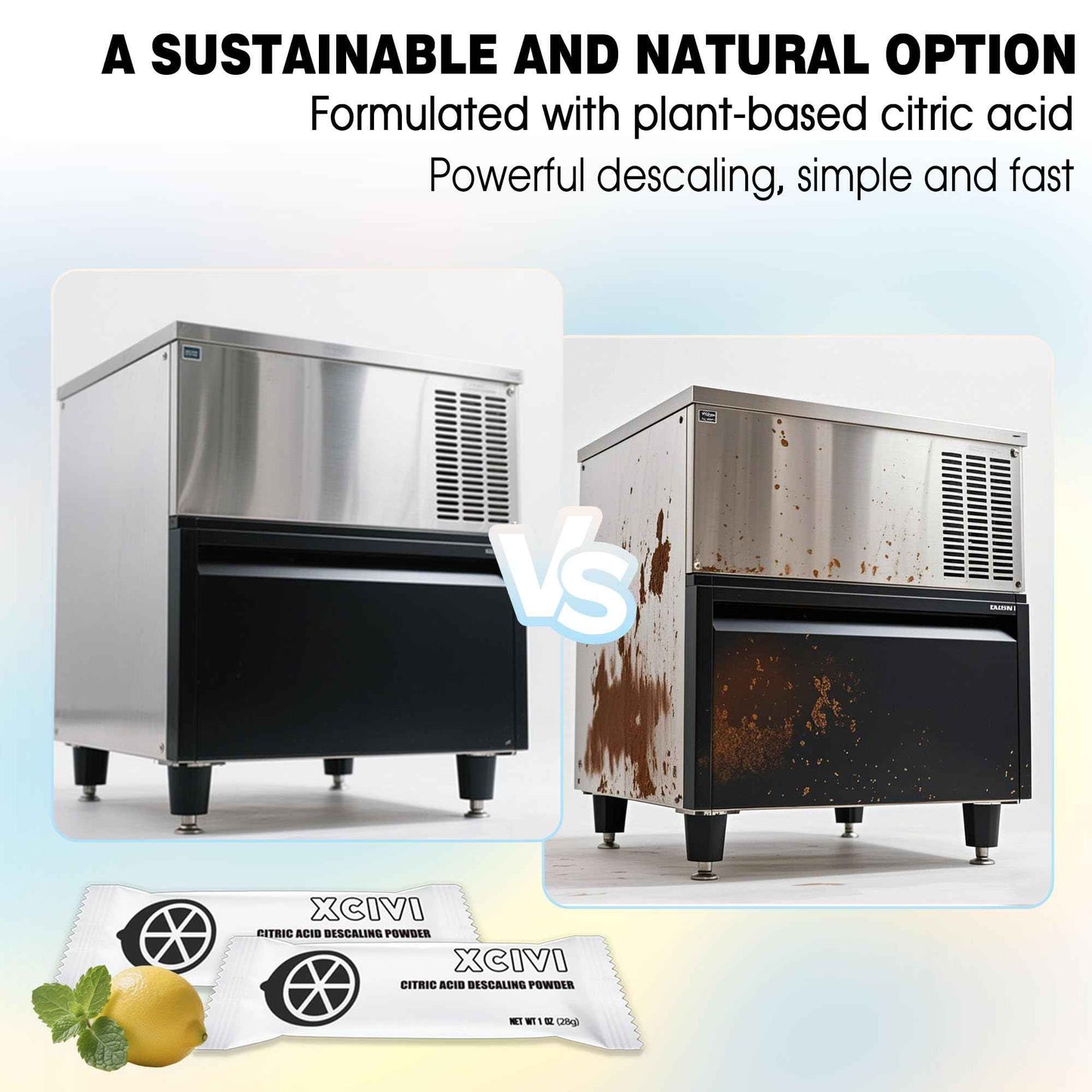 xcivi Household Ice Maker Descaling Powder Compatible with GE Profile Opal Ice Maker, Ice Machine Cleaner Maker Descaler, Helps Remove Hard Water and Mineral Buildup, Individually Packed (12)