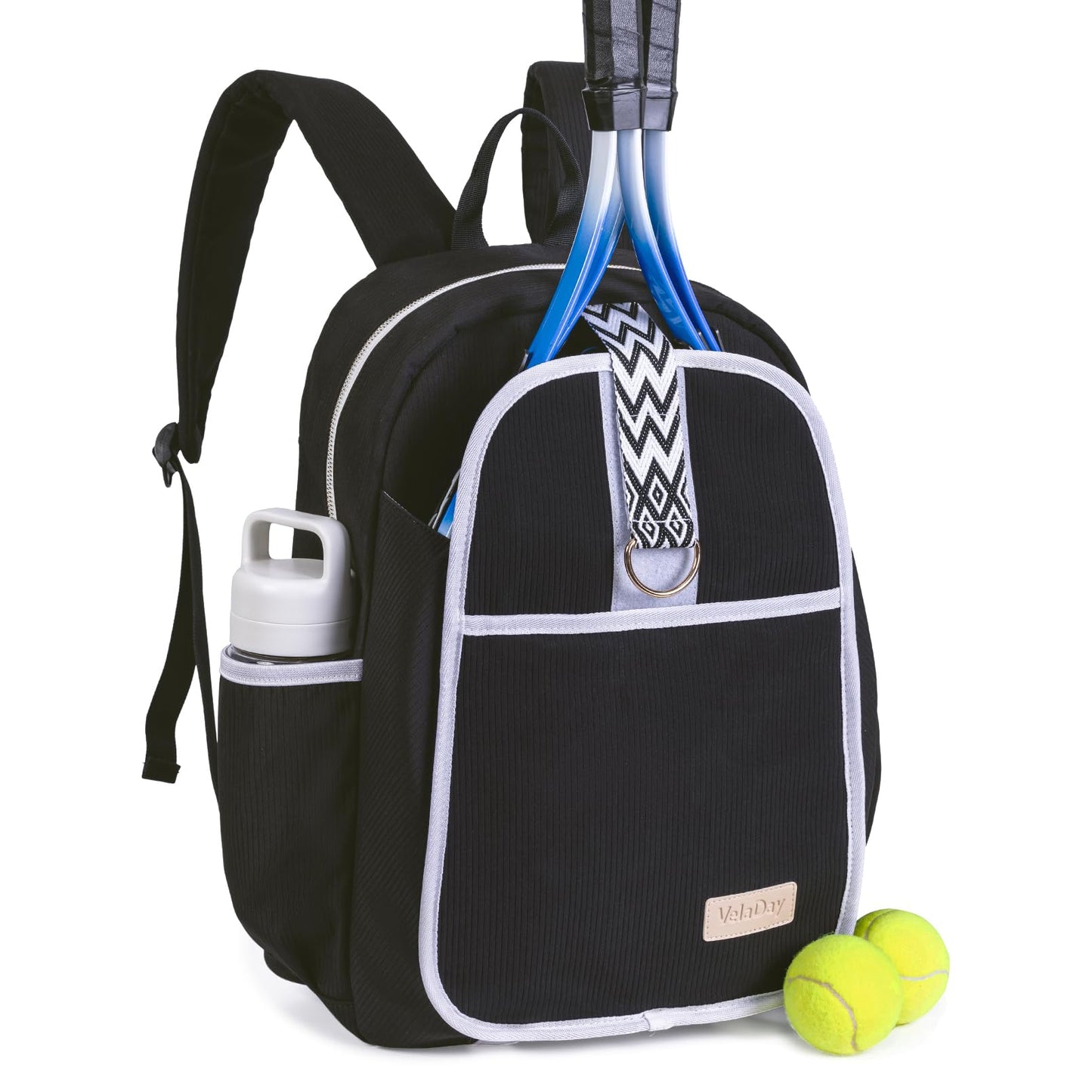 VELADAY Tennis Bag for Women Girl, Stylish Quilted Tennis Pickleball Racket Backpack Wet Pocket, Women Weekend Bag for Travel