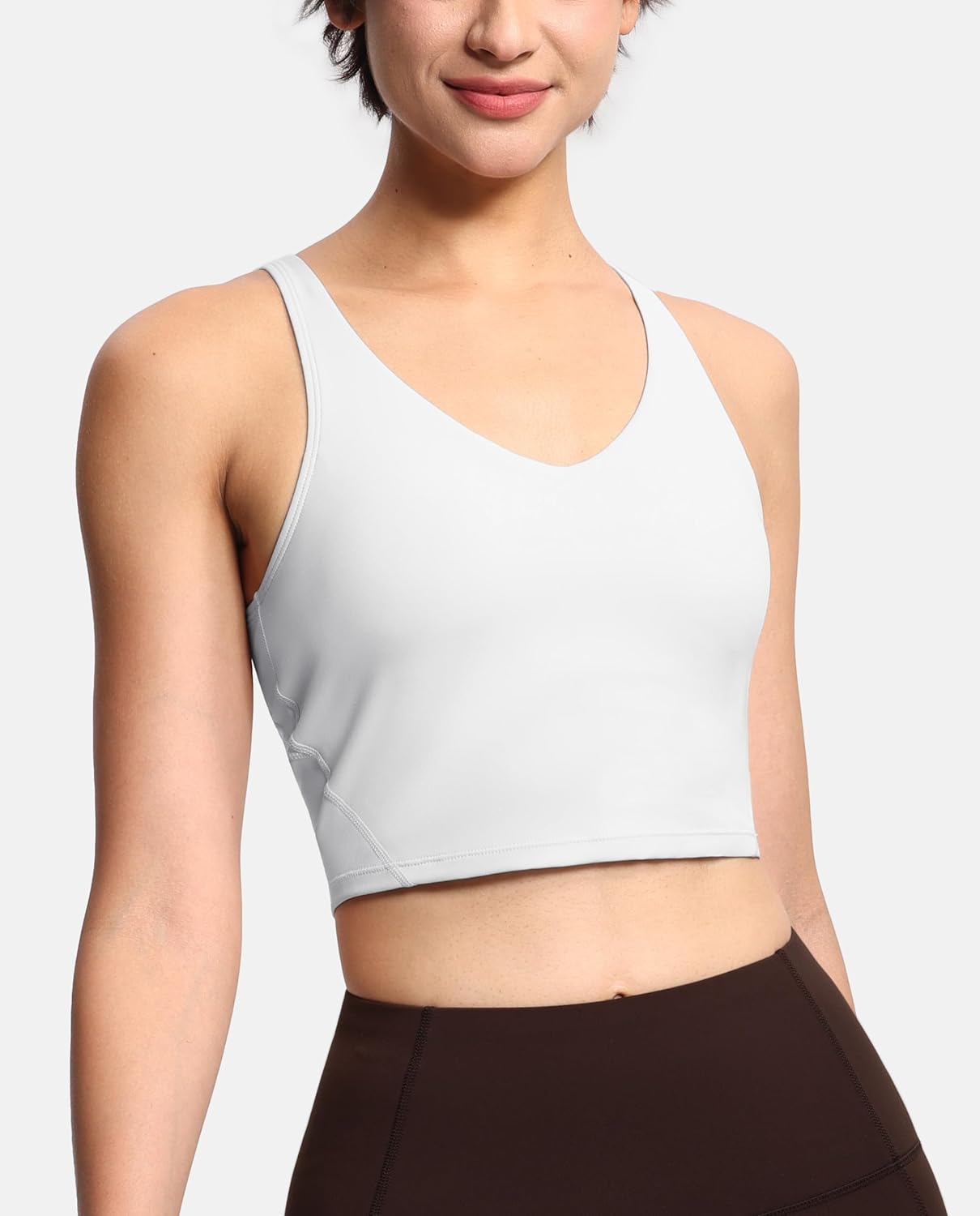 The Gym People Women's Longline Sports Bra - Wirefree, Padded, Medium Support, Comfortable Fit