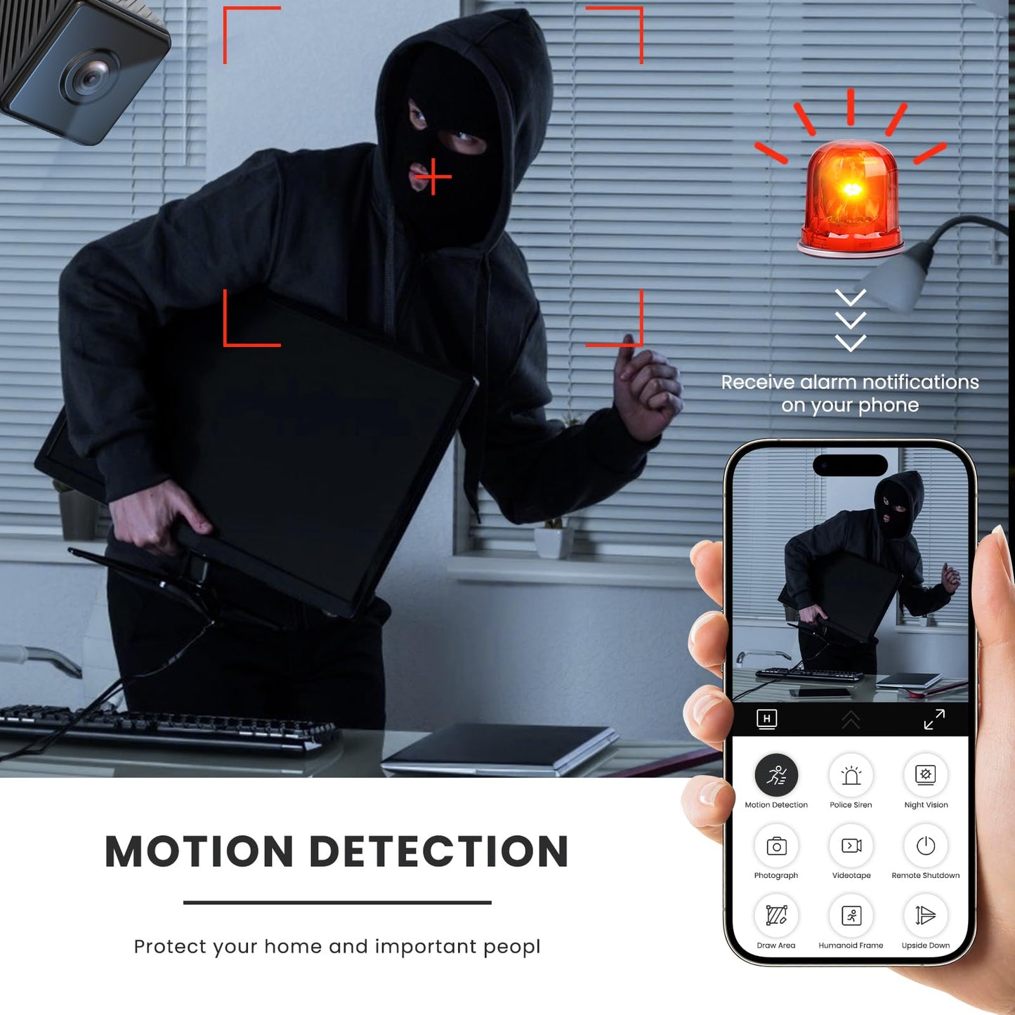 Terura Mini Security Wireless Camera, Small Home WiFi 1080P Micro HD Magnetic Nanny Cam with Motion Detection, Cloud & SD Storage, Night Vision, Tiny Cameras for Home Pet Baby Office Indoor Outdoor