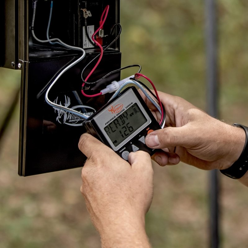 Wildgame Innovations Evolution Feeder 12V Digital Power Control Unit for Deer Hunting | Varmint-Proof Programmable Feeder Kit with 6 Available Feed Times & 30ft Feed Range