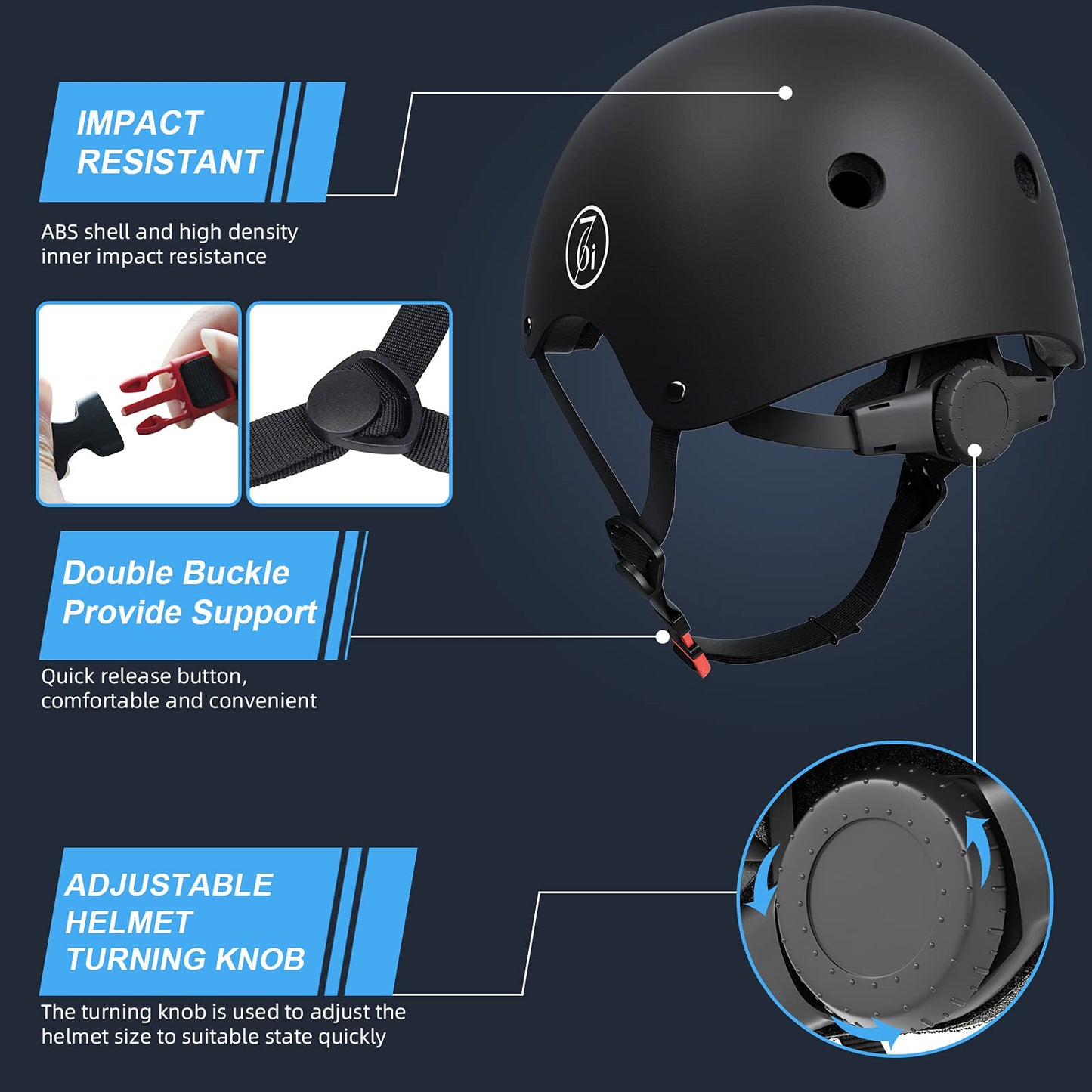 67i Bike Helmet for Adults Scooter Skateboard Helmet Cycling Bicycle Helmets for Men Women Youth Lightweight Adjustable for Multi-Sports Skateboarding with 11 Vents (L, Black)