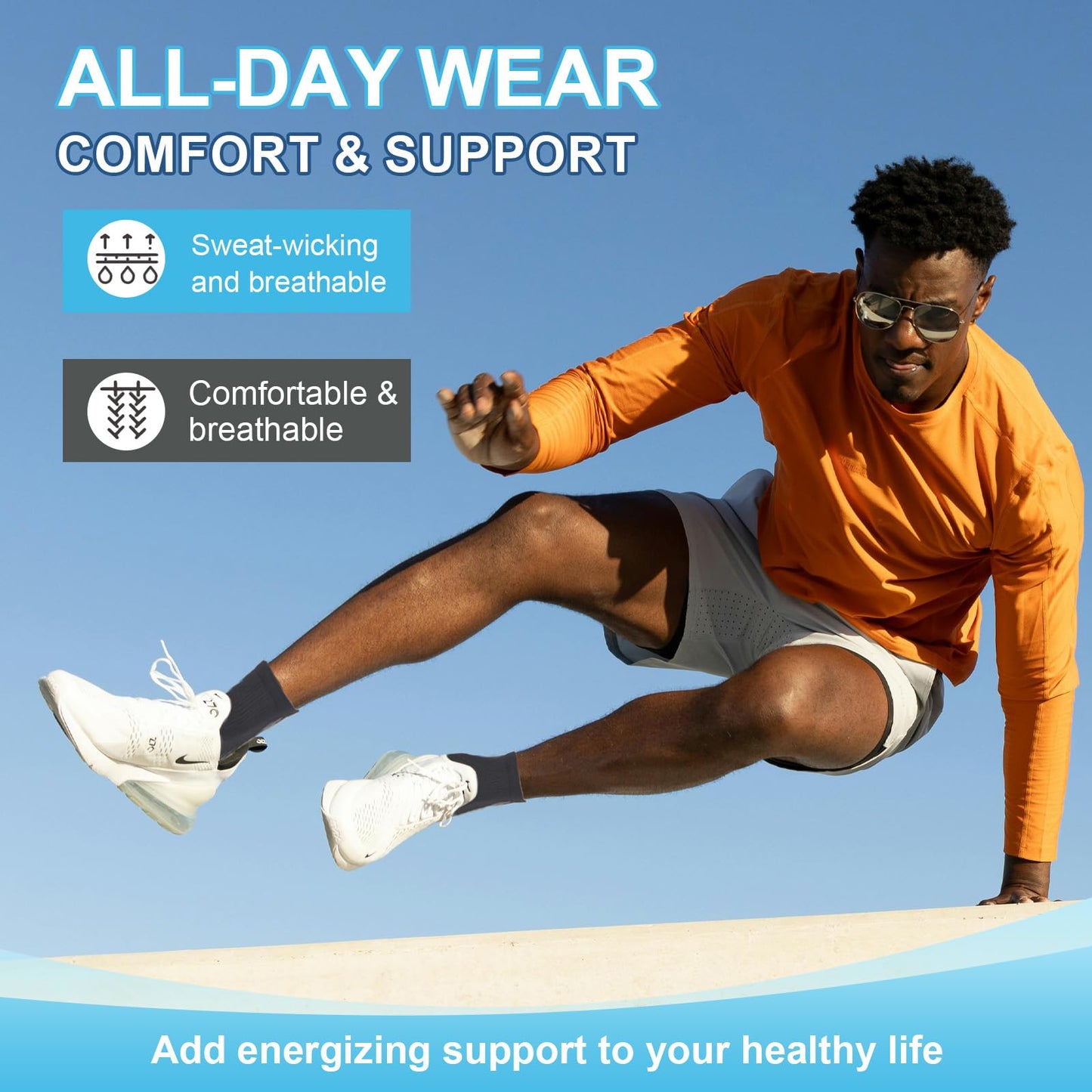 DRNAIETY 2 Pairs Copper Ankle Brace for Men and Women - Ankle Compression Sleeves, Plantar Fasciitis Compression Socks, Foot Support for Sprains, Tendonitis, Breathable, Everyday Use (XL)