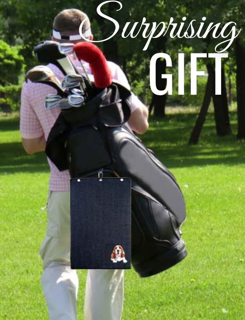CybGene Basset Hound Gifts Golf Towel, Gifts for Basset Hound Lovers, 15.7“x23.6” Microfiber Golf Towel for Golf Bags for Birthday, Christmas