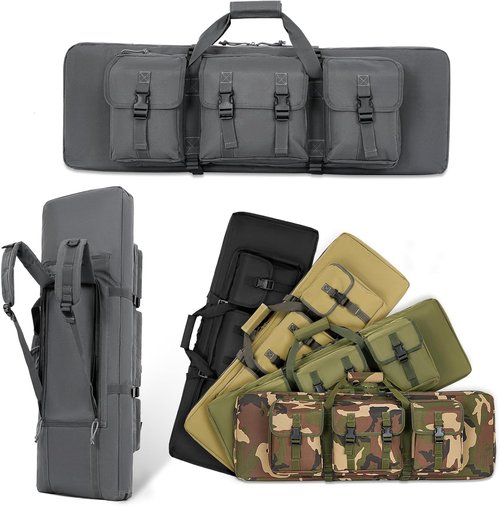DULCE DOM Double Rifle Case - Soft Gun Bag for Rifles & Pistols | Tactical Storage Backpack (32-52 Inch)
