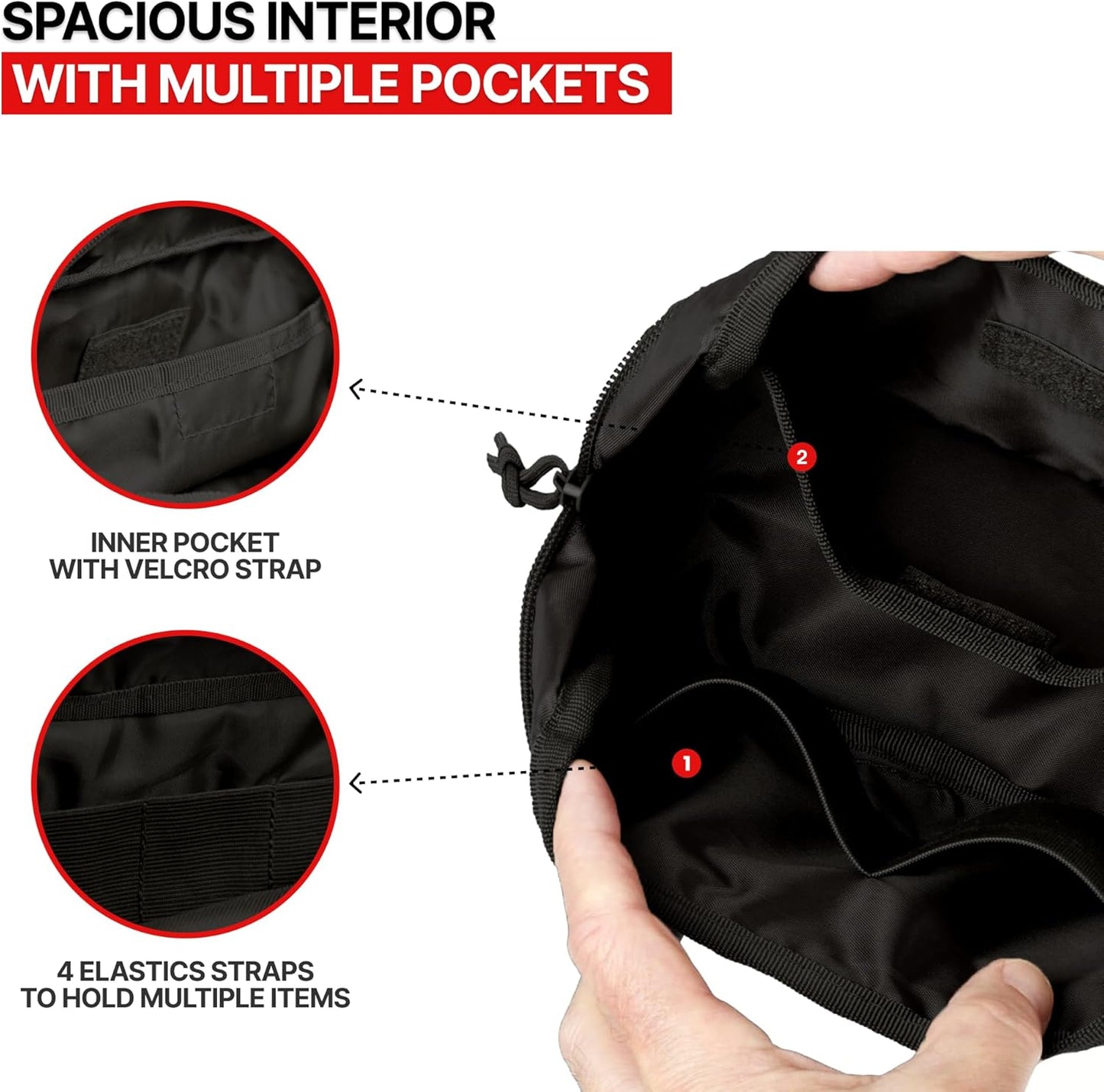 Orca Tactical Multi-Purpose Molle Admin Pouch - Horizontal Zippered Utility EDC Waist Bag Organizer