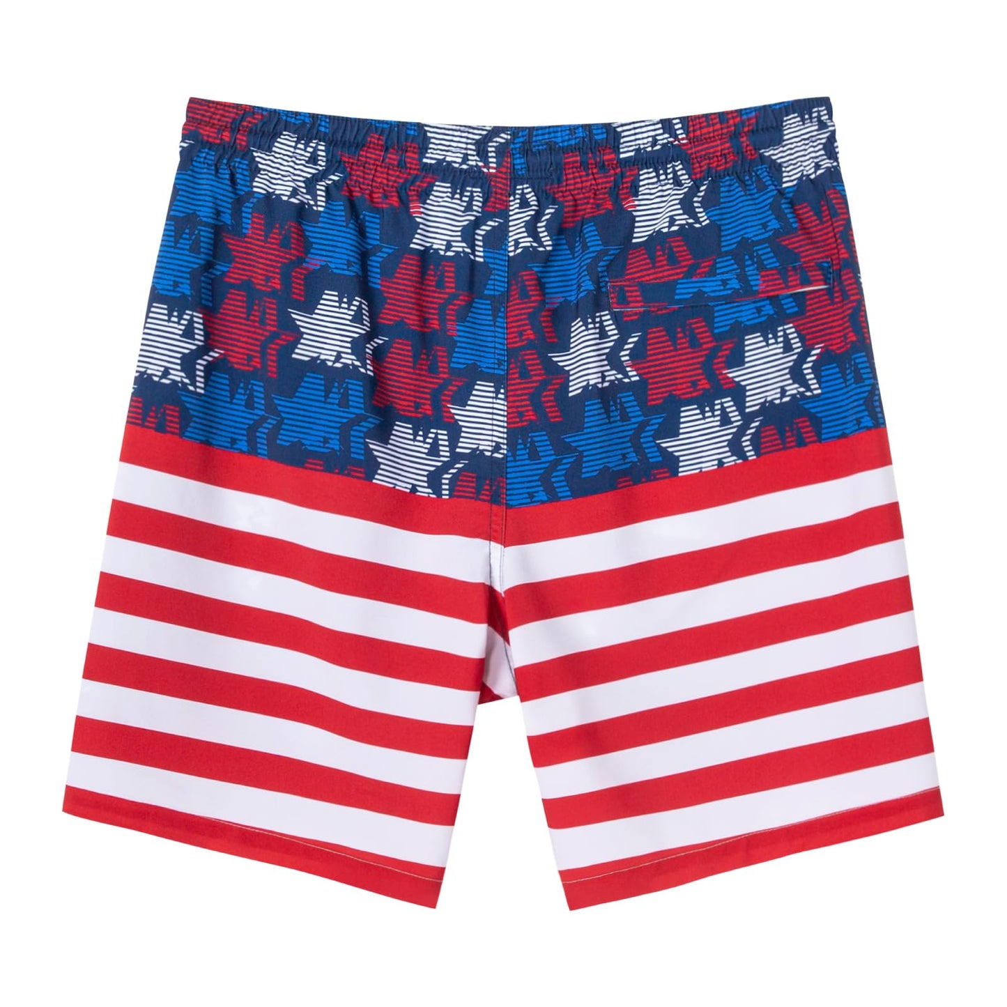 SURF CUZ Mens Swim Trunks with Compression Liner Quick Dry Swim Shorts 7" Swimming Trunks Stretch Bathing Suit 7 Inch,American Flag,L