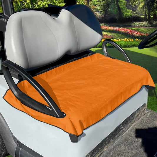 FUSURIRE Orange Golf Cart Seat Covers, Durable Golf Cart Seat Towel/Blanket, Ultra Soft Golf Car Seat Accessories, Protect Your Golf Car Seat and Suitable for All Seasons