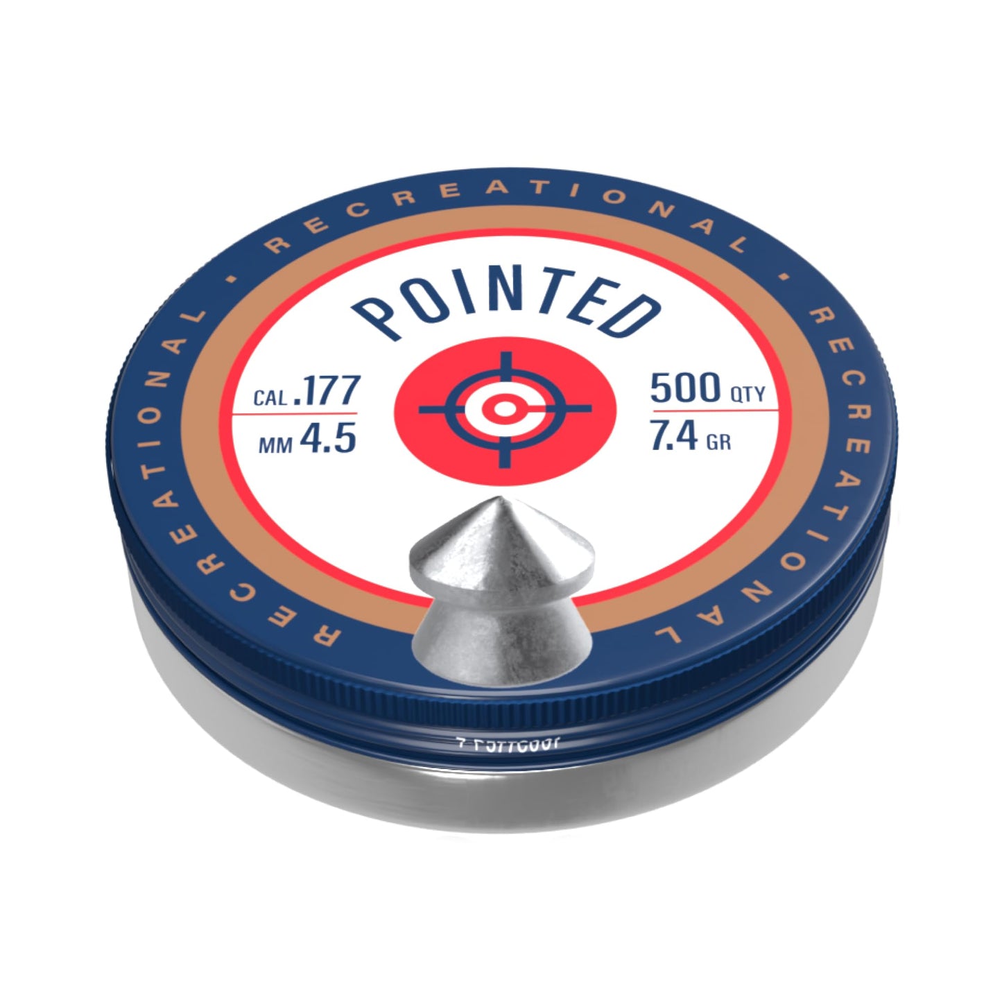 Crosman .177-Caliber Pointed Lead Pellets for Air Rifles and Air Pistols - 500 Count Tin - Lead