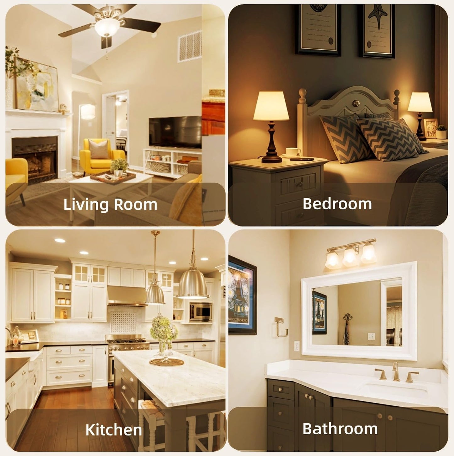 TSEXES GU24 LED Light Bulb,9W(Equivalent 100 Watt),1100 Lumens,Non-Dimmable, A19 Shape 2 Prong Light Bulbs, 2700K Warm White,4 Pack