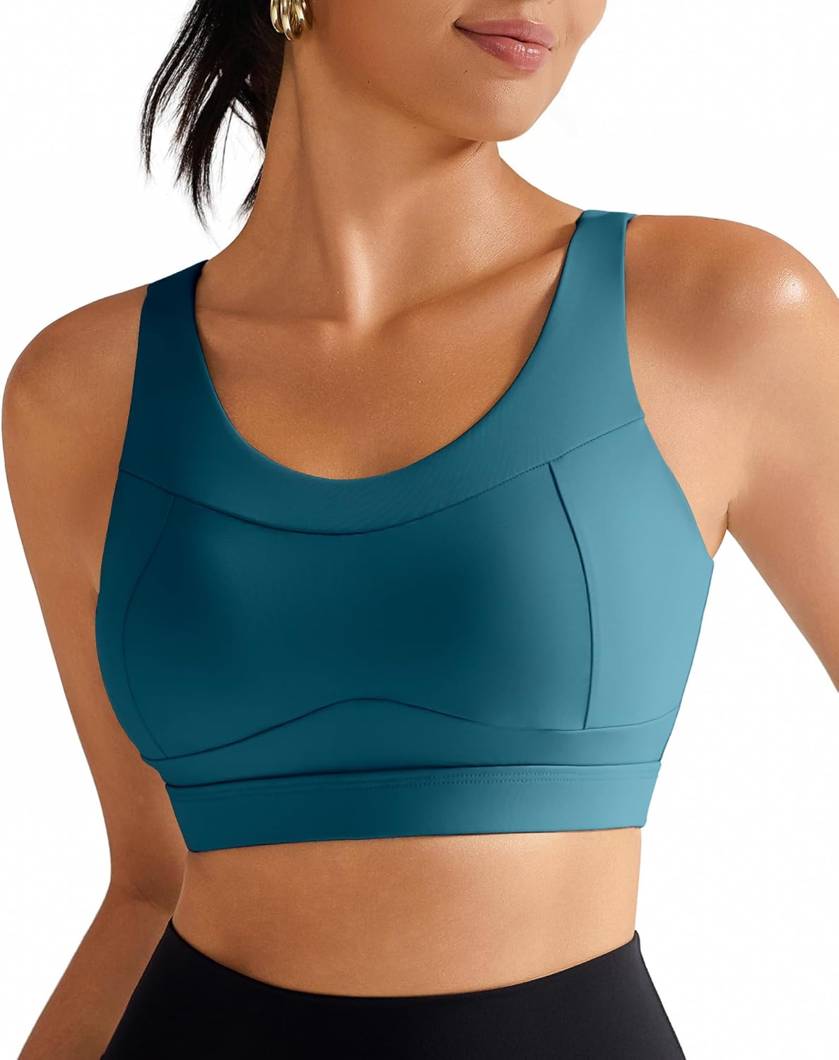 RUNNING GIRL High Impact Sports Bra - Racerback Workout Crop Tank Top for Ultimate Comfort & Support
