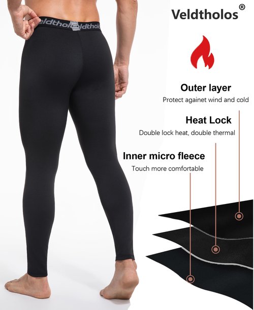 5 Pack Thermal Compression Pants for Men Fleece Lined Cold Weather Sports Tights Winter Gear Athletic Baselayer Leggings A M