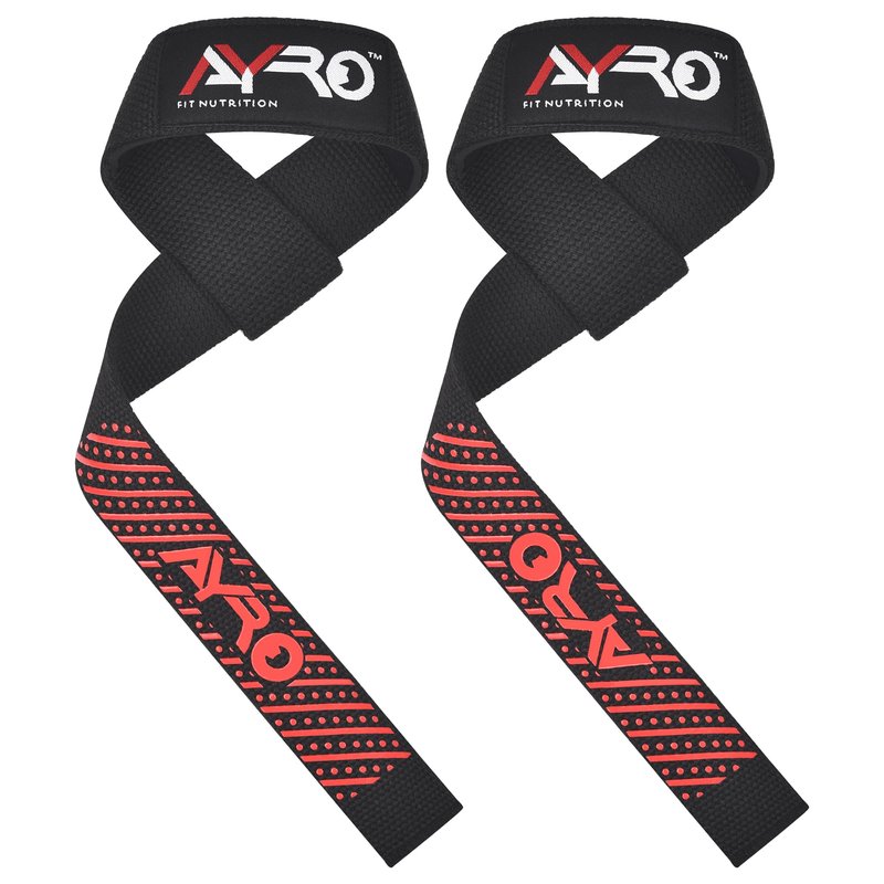 AYRO Lifting Wrist Straps for Weightlifting, Bodybuilding, Powerlifting, Strength Training (Black)
