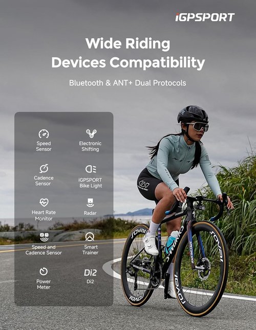 iGPSPORT BSC200S GPS Bike Computer - Wireless Navigation with 2.4'' Screen | Bluetooth & ANT+ | IPX7 Waterproof