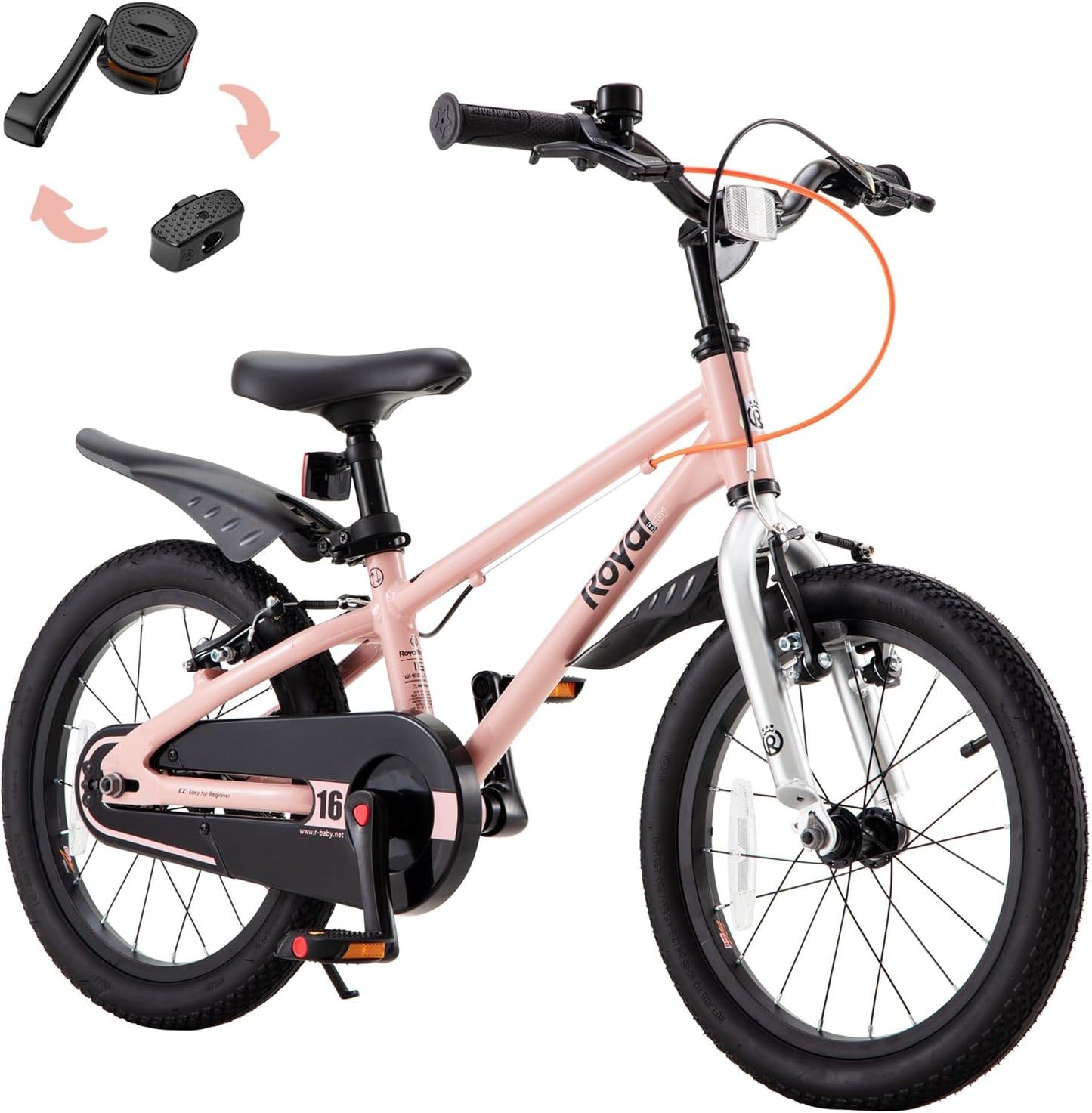 RoyalBaby EZ Fride Kids Bike - Lightweight Aluminum 2-in-1 Balance & Pedal Bike | 16, 18, 20 Inch for Ages 4+