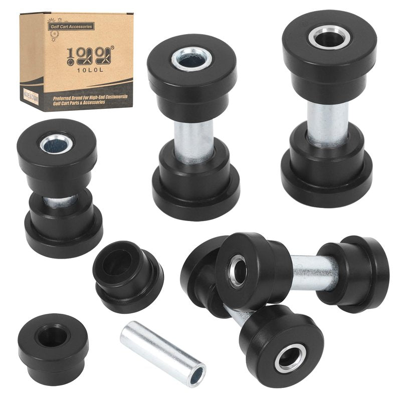 10L0L Golf Cart Rear Leaf Springs & Shackles Bushing Sleeve Kit Compatible with Club Car Precedent 2004-up Golf Cart Models, OEM# 102506601 102506301 102506401