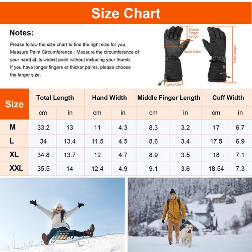 Heated Gloves for Men Women Rechargeable - 7.4V 6000mAH Battery Heated Work Ski Gloves Up to 10H Warmth, Touchscreen, 3-Level Adjustable, 10s Fast Heating, Electric Heated Gloves for Hunting Camping