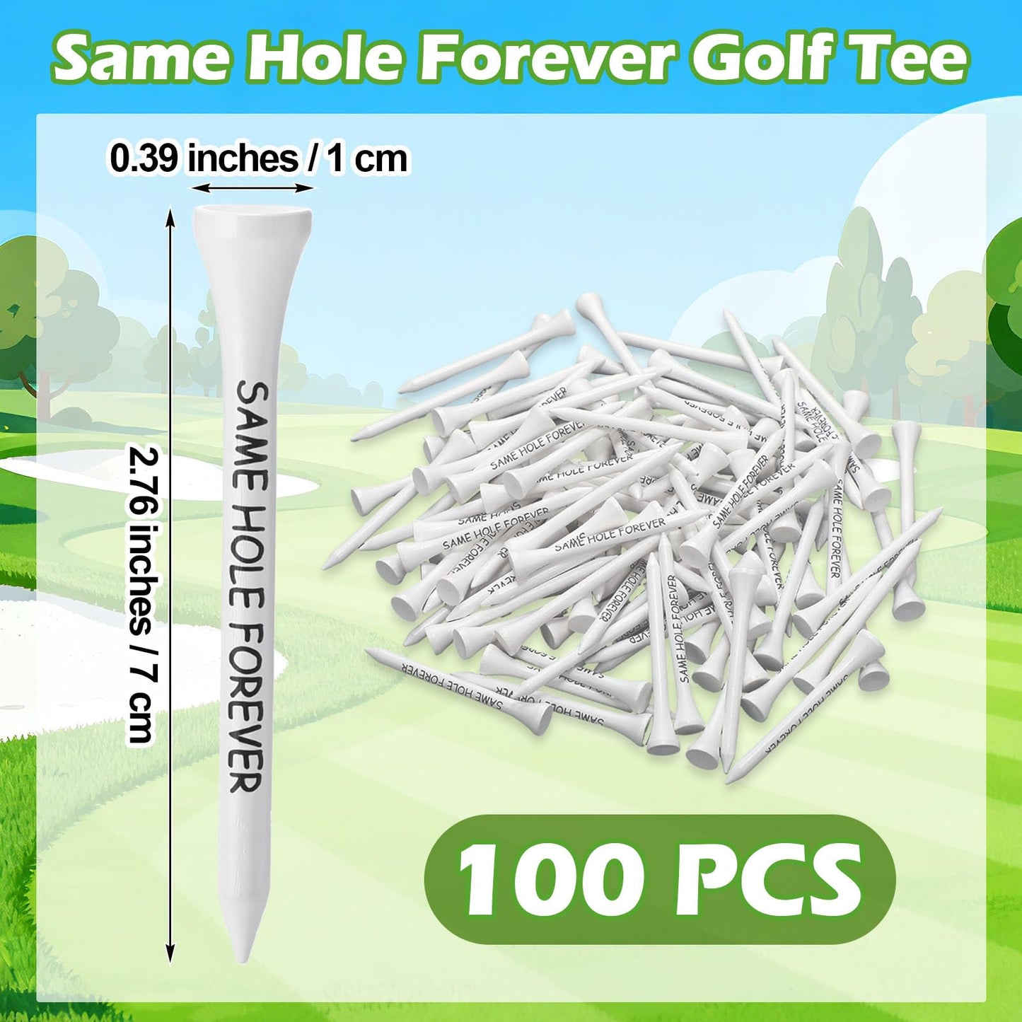LaRandom 100 Pcs Wood Golf Tee Bulk Wedding Party Favors Wooden 2.8 Inch Golf Tees for Men Groom Husband Lovers Wedding Birthday Party Gift
