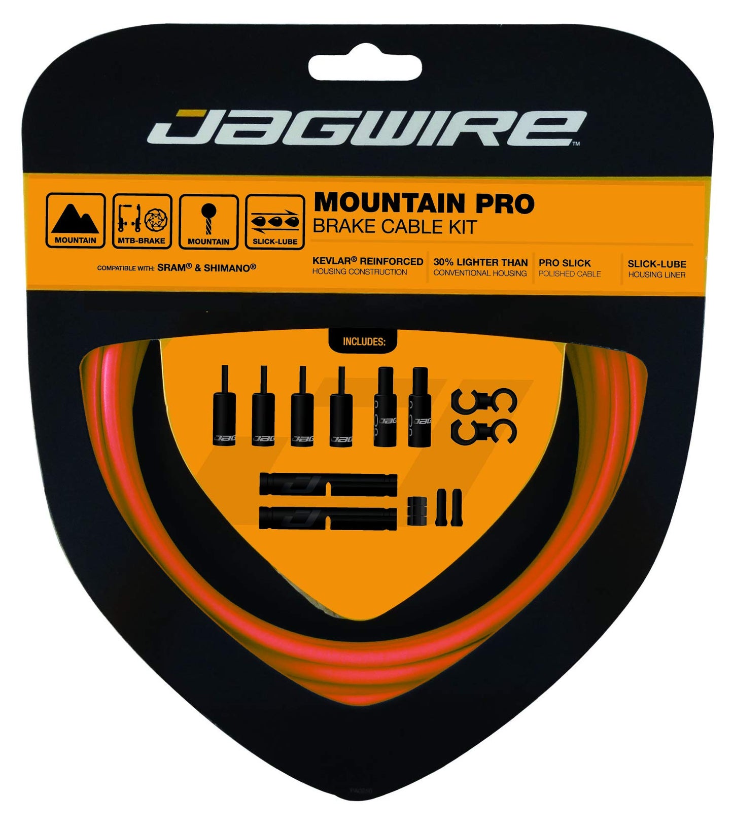 Jagwire Mountain Pro Complete Brake Cable Kit - Orange