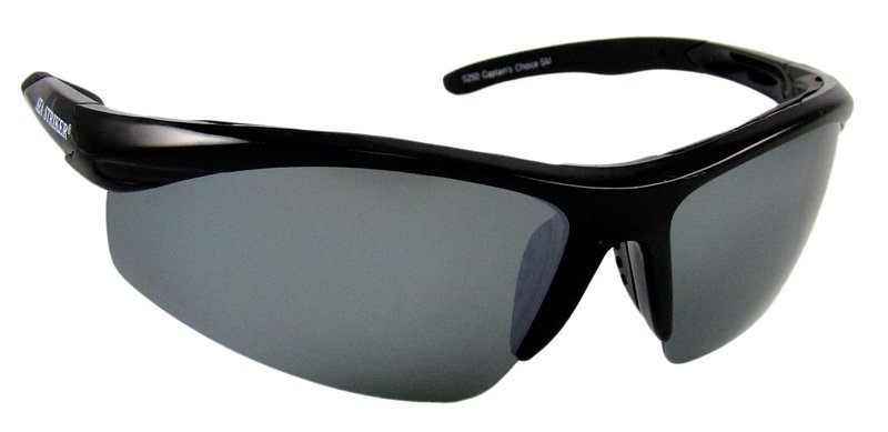 Sea Striker Captain's Choice Polarized Sunglasses with Black Frame,Silver Mirror and Grey Lens (Fits Medium to Large Faces)