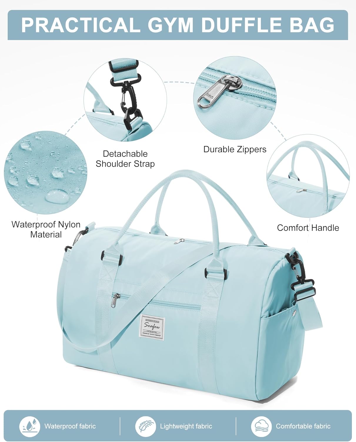 Skiennix Women's Gym Bag - Versatile Travel Duffel Tote for Weekend Getaways | Stylish & Spacious