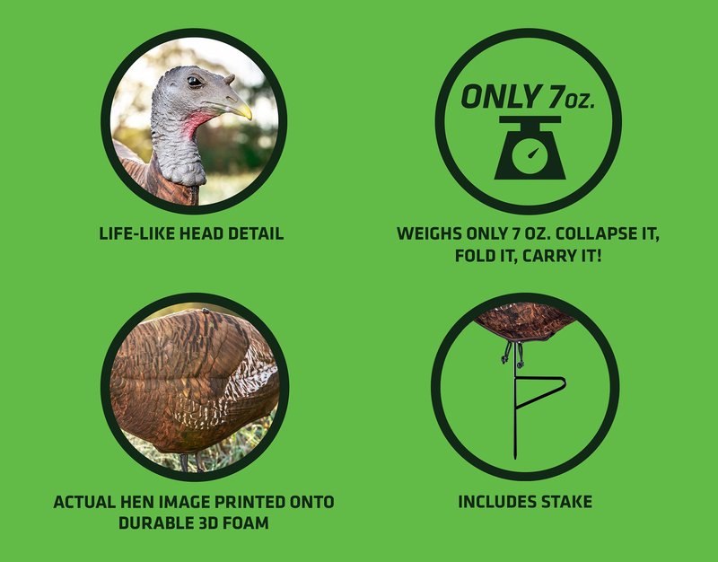 Primos Hunting Photoform Leading Hen Decoy_Turkey Hunting Decoy_69070, One Size