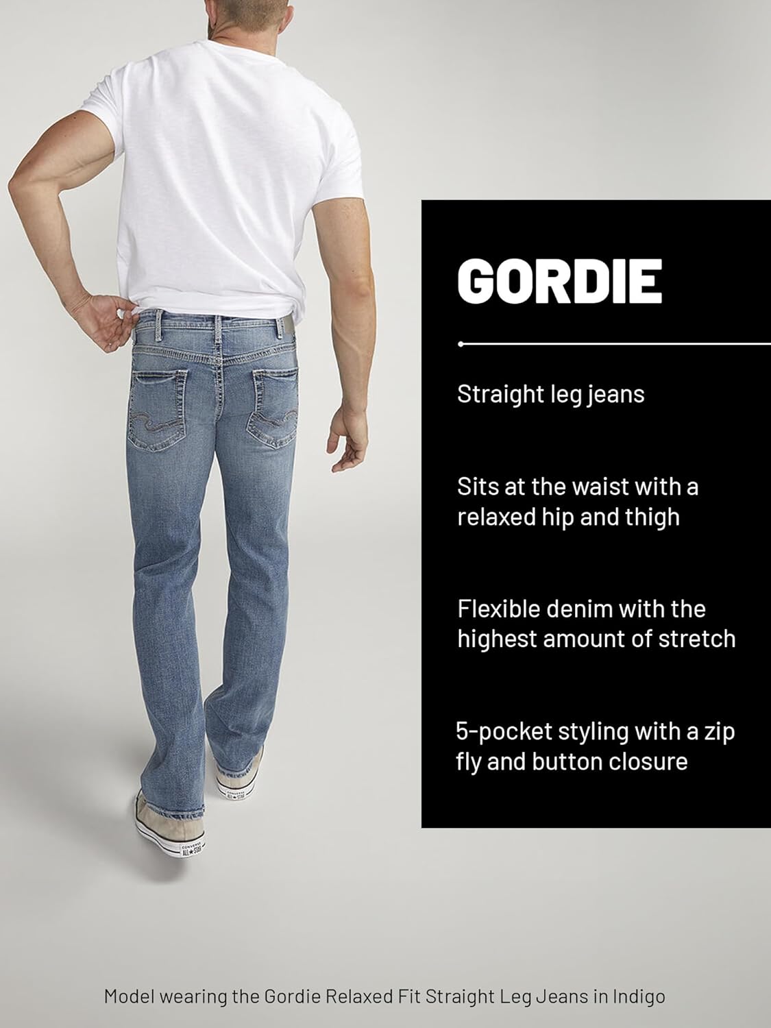 Silver Jeans Co. Men's Gordie Relaxed Fit Straight Leg Jeans - Comfortable Style | Versatile Denim