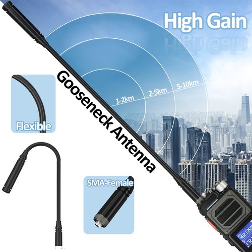 2 Pack BAOFENG UV-25 Walkie Talkie Tri-Band Wireless 10W Frequency Copy USB-C Charger Goose Tube Gain Antenna Powerful Long Range Ham Radios