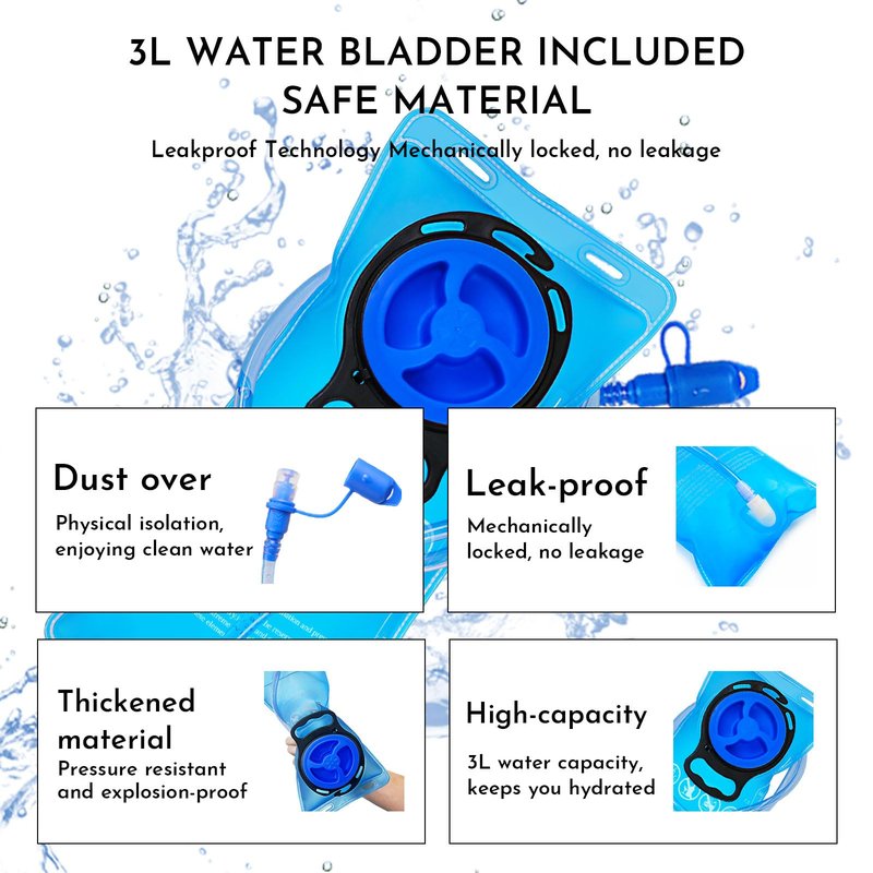 Zavothy Transparent Rave Hydration Pack - Hydration Backpack - Hydropack with 3L Bladder - Water Backpack for Festivals, Hiking, Running, Biking and More