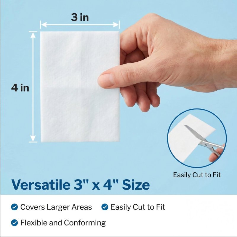 McKesson Non-Adherent Pads for Wounds, 3x4 Inch, 100 Count, Sterile Non-Stick Wound Dressing, Highly Absorbent, Painless Removal, Individually Wrapped