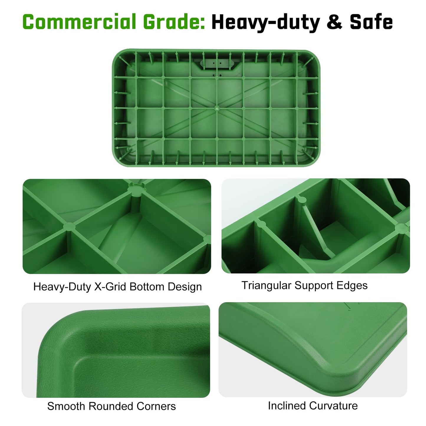 DCQ Commercial Golf Ball Tray with Cell Phone Holder – 100 Ball Capacity, Heavy-Duty Rubber, Compatible with All Golf Hitting Mats – Indoor & Outdoor Training Golf Ball Holder for Mat