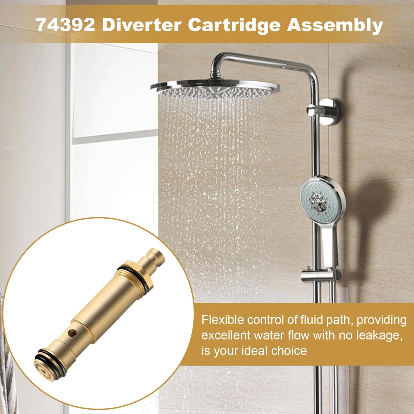 74392 Diverter Cartridge Assembly, for Kohler Most Two-Way Diverters Cartridge and Deck Mounted Diverter Valve Cartridge Assy