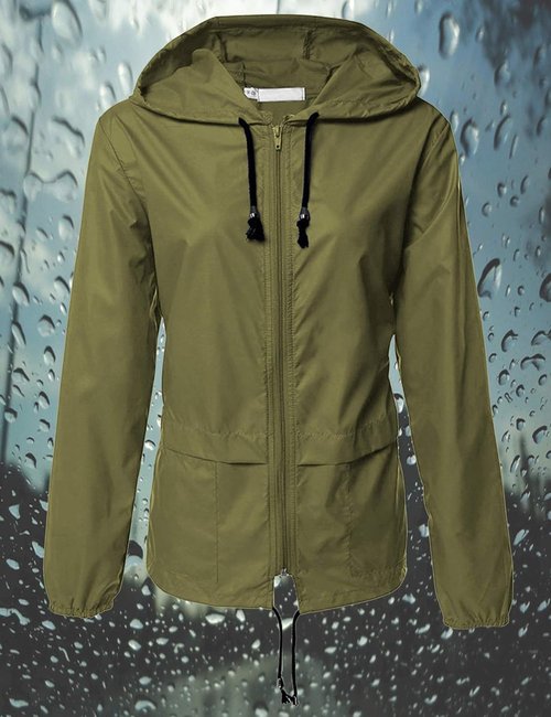 Avoogue Lightweight Waterproof Raincoat - Packable Hooded Windbreaker for Women | Outdoor Jacket