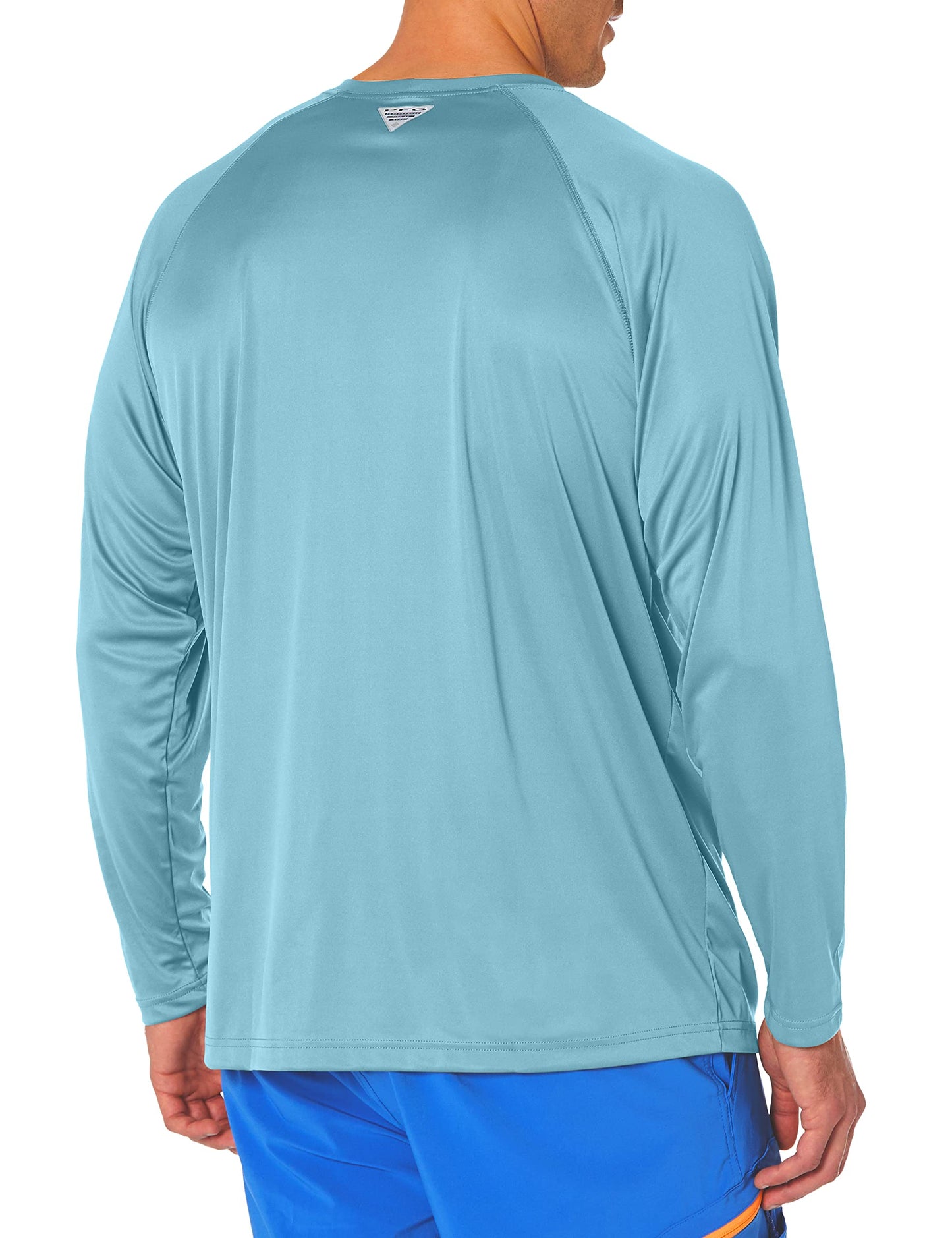 Columbia Men's Terminal Tackle Long Sleeve Shirt, Storm/Bright Nectar Logo, 4X Tall