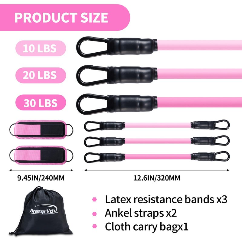 Ankle Resistance Bands with Cuffs, Resistance Bands for Leg, Ankle Bands for Working Out, Booty Workout Equipment for Kickbacks Hip Fitness Training Ankle Strap with Exercise Bands for Women