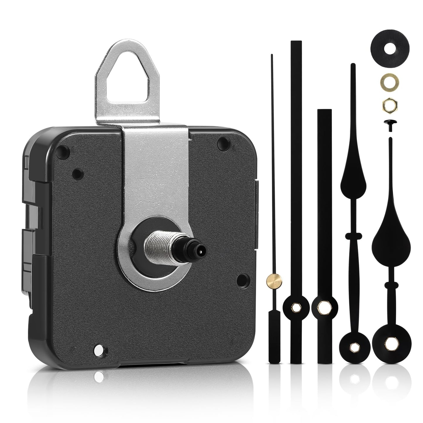 Long Shaft Clock Movement for Wall Quartz Clock Mechanism Replacement Kit with 2 Pairs of Hands Clock DIY Repair Parts Motor Replacemen Shaft Length 20 mm(4/5 Inch)