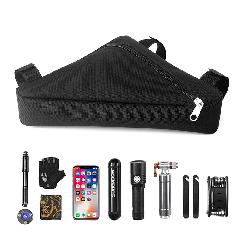 YSUNXINCT Bicycle Triangle Frame Bag, Oxford Cloth, Waterproof, for Phone, Wallet, Keys, Tools, Black