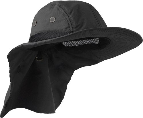 Falari Outdoor Sun Hat - Wide Brim with Neck Flap for Safari, Hiking, Gardening & Fishing