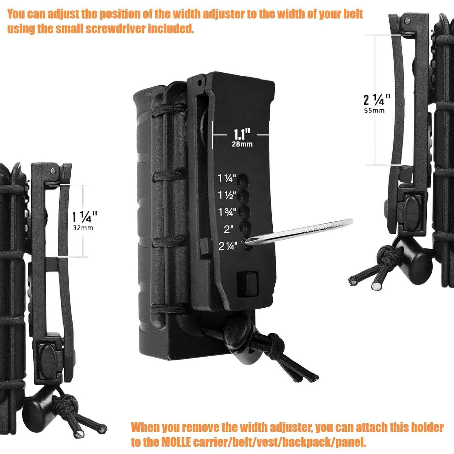TACNEX Open Top OC/Mace Spray Holster for Duty Belt Quick Release Pepper Spray Case MK4 Canister Holder Polymer Carrier Sheath for Law Enforcement Police Prison/Correctional Officer Security Guard