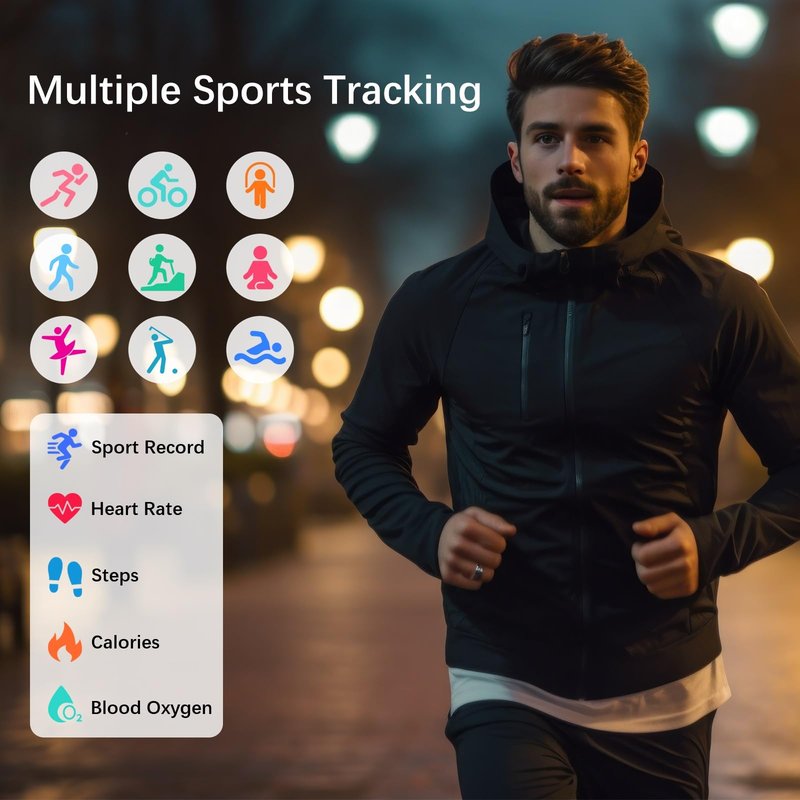 FKGZJF Smart Rings for Women Men, Fitness Ring with Heart Rate, Blood Oxygen, HRV, Stress, Sleep Tracker, Step Tracker, No Subscription Fee (Black, 12#)