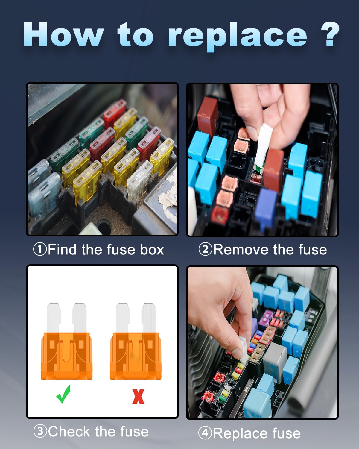 Riseuvo 316 Pcs Car Fuse Assortment Kit - Standard & Mini & Low Profile Mini Blade Automotive Replacement Fuses for RV, Camper, Boat, Truck (2A 3A 5A 7.5A 10A 15A 20A 25A 30A 35A 40A)